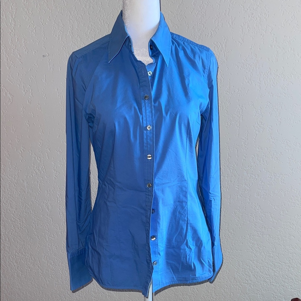 Express Women's Button-Down Shirt in Vibrant Blue